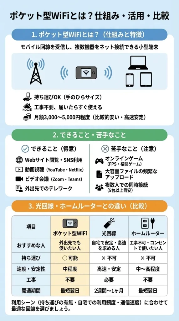 ポケット型WiFiとは？インターネットにつながる仕組みを解説