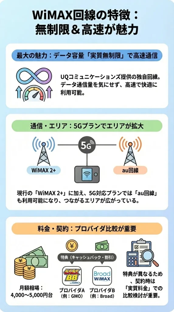 WiMAX回線の特徴